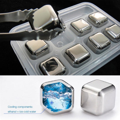 Stainless Steel Whiskey Cubes Set (8-Piece)