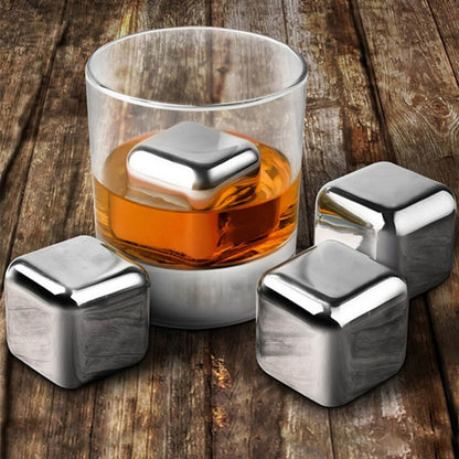 Stainless Steel Whiskey Cubes Set (8-Piece)